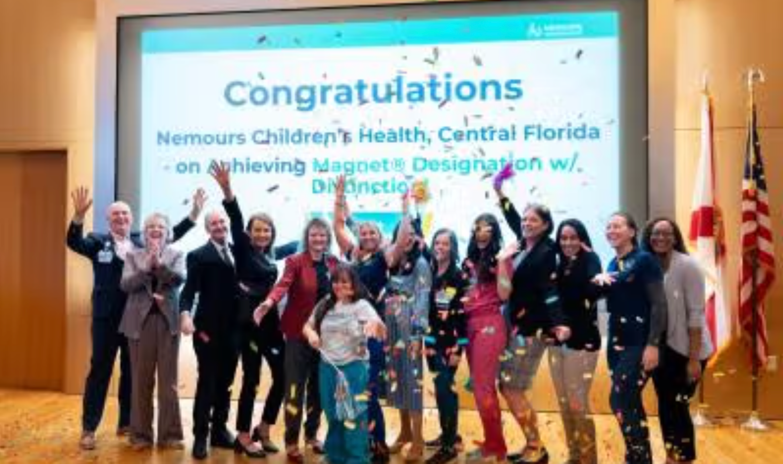 Nemours Children's Health, Central Florida team celebrates the Magnet® with Distinction Recognition announcement