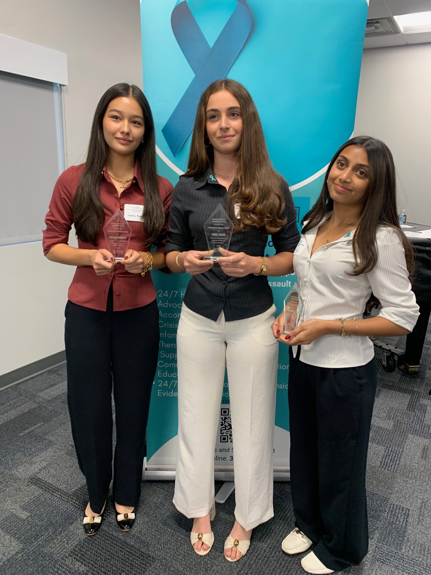 Community Service Award recipients — Natalie Perkins, Emma Vesval, Sonia Murugesan