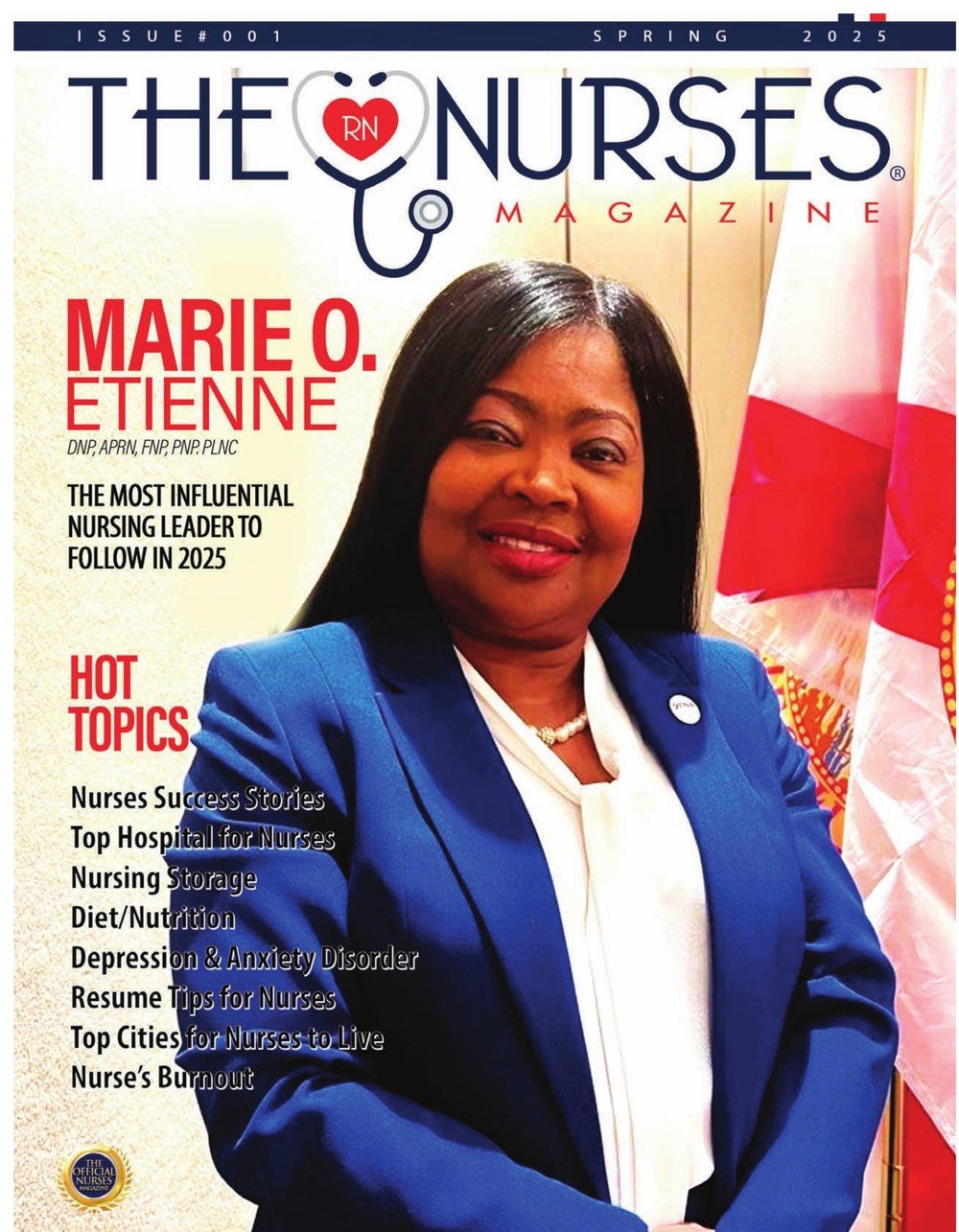 The Nurses Magazine Summer 2025 Issue Cover featuring Dr. Marie O. Etienne
